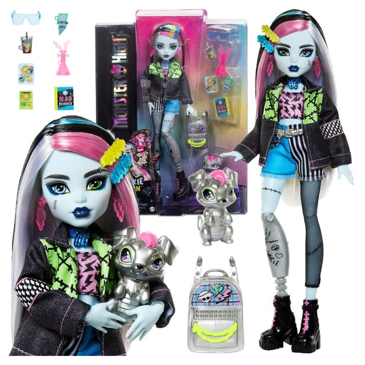 Кукла Monster High Frankie Stein, Mattel, Fashion, с аксесоари, многоцветна