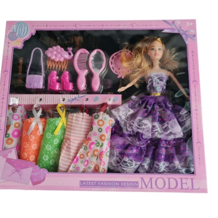 Set Papusa cu accesorii 29 cm, fashion