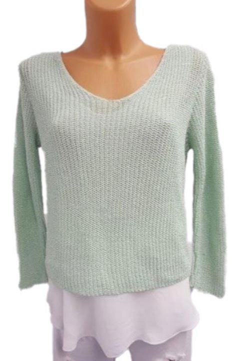 Bluza Breal 2XL, Verde/Alb, cu insertii argintii, cu aspect 2 in 1