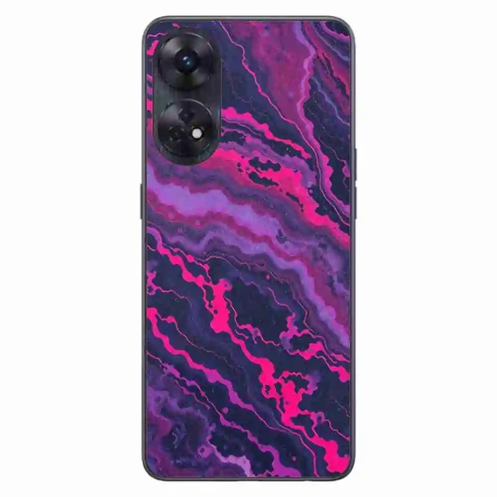 Калъф, съвместим с Oppo Reno8 T 4G Silicon Gel Tpu Модел Midnight Rose Marble