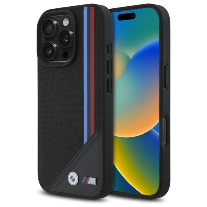 Кейс за iPhone 16 Pro, N24, Еко кожа, Черен