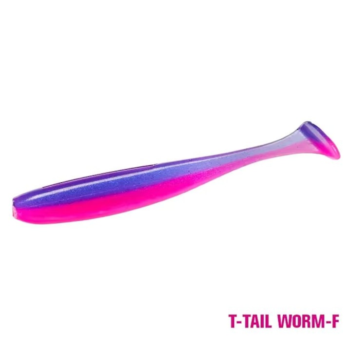 Set 10 buc shad Tsurinoya T-Tail Soft Lure 10cm F, Roz|Albastru