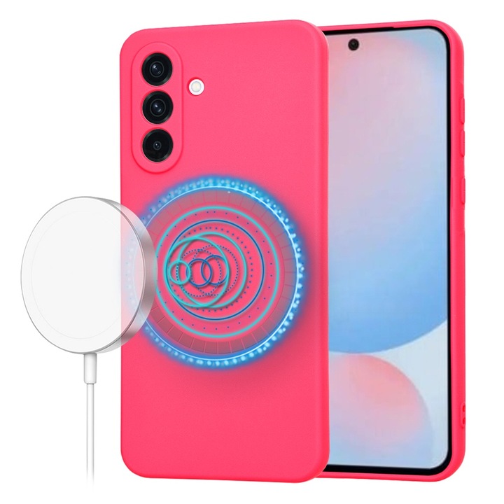 Samsung Galaxy A56 5G tok - SoftFlex MagSafe - forró rózsaszín