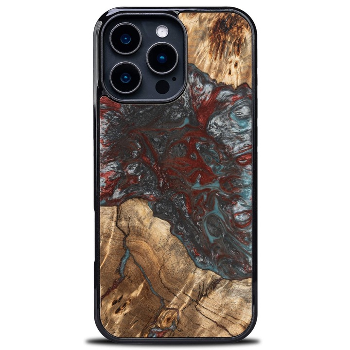 Husa telefon Bewood Unique pentru iPhone 16 Pro Max, lemn si rasina, design unic, antiderapant, 100% protectie