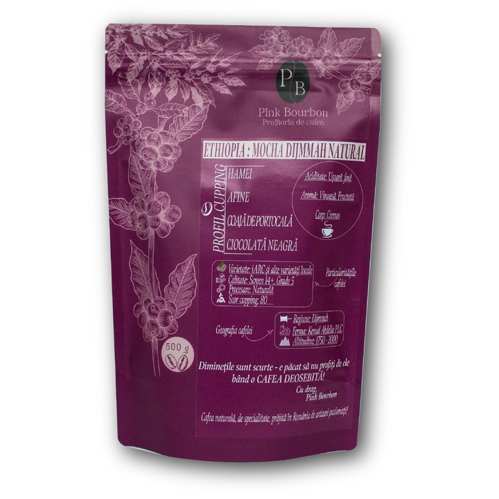 Cafea de specialitate prajita artizanal: Ethiopia - Mocha Dijmmah Natural (500g)
