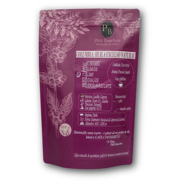Cafea de specialitate prajita artizanal: Columbia - Huila Excelso Natural (500g)
