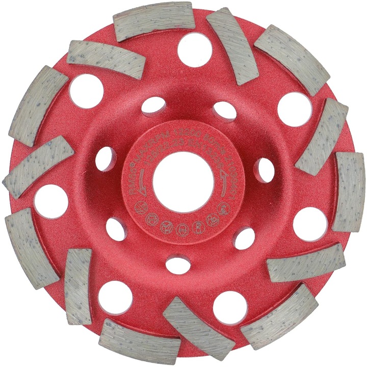 Disc diamantat dublu segmentat pentru slefuire suprafete Ø 125mm Extra Speed Turbo pentru beton, piatra, adeziv placi ceramice, granit si zidarie