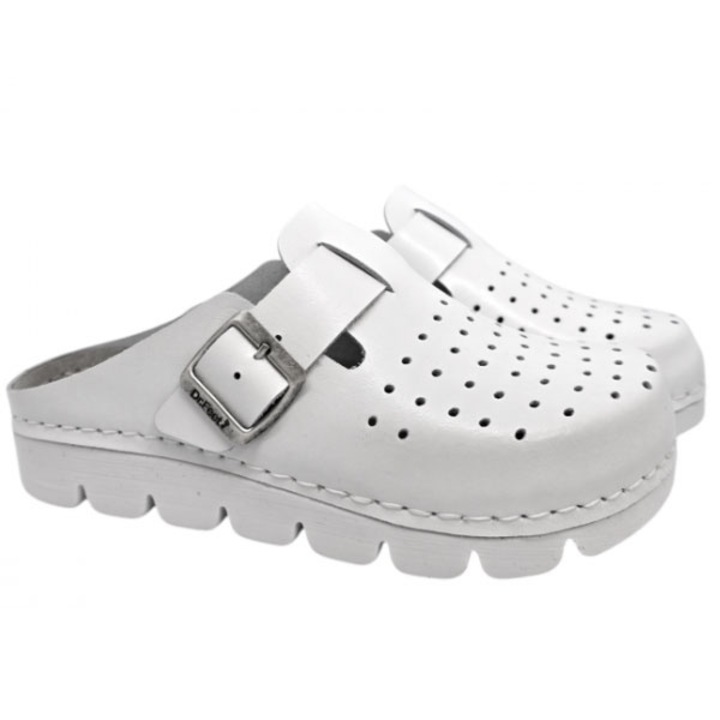 Saboti medicali Dr Feet 1100 verde - perforat, Alb, 37