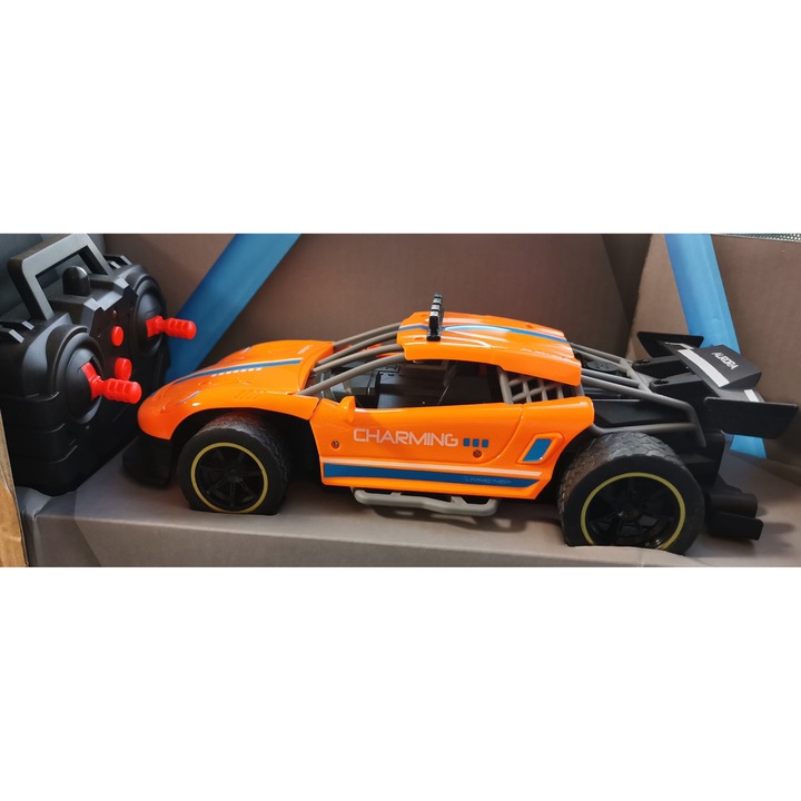 Masina cu Telecomanda „Spray Runner” Portocalie – Viteza, Lumina si Sunet