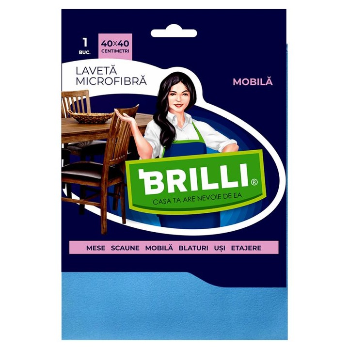 Brilli Микрофибърна Кърпа За Мебели, 40 Х 40 См, 1 Бр/компл