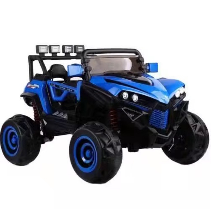 UTV electric pentru copii GForce cu 4 motoare si roti din spuma EVA, Acumulator 12V7Ah – Albastru