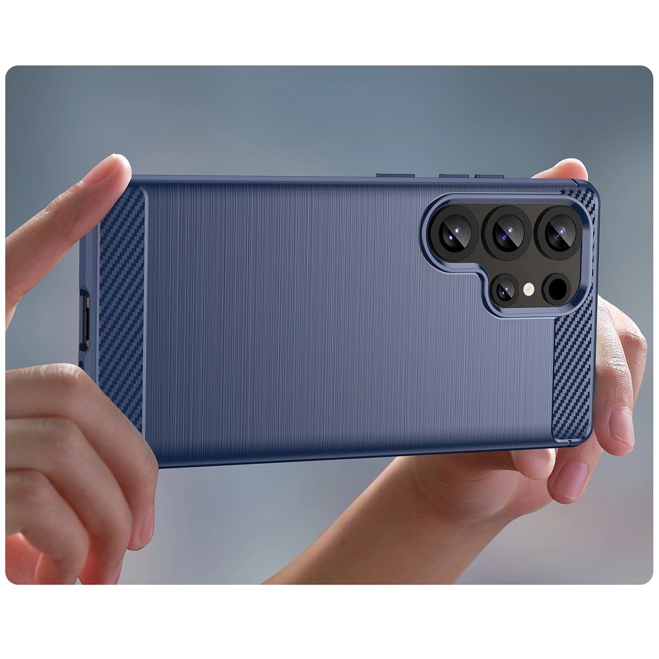 Carcasa Flexible Carbon compatibila cu Samsung Galaxy S25 Ultra Blue