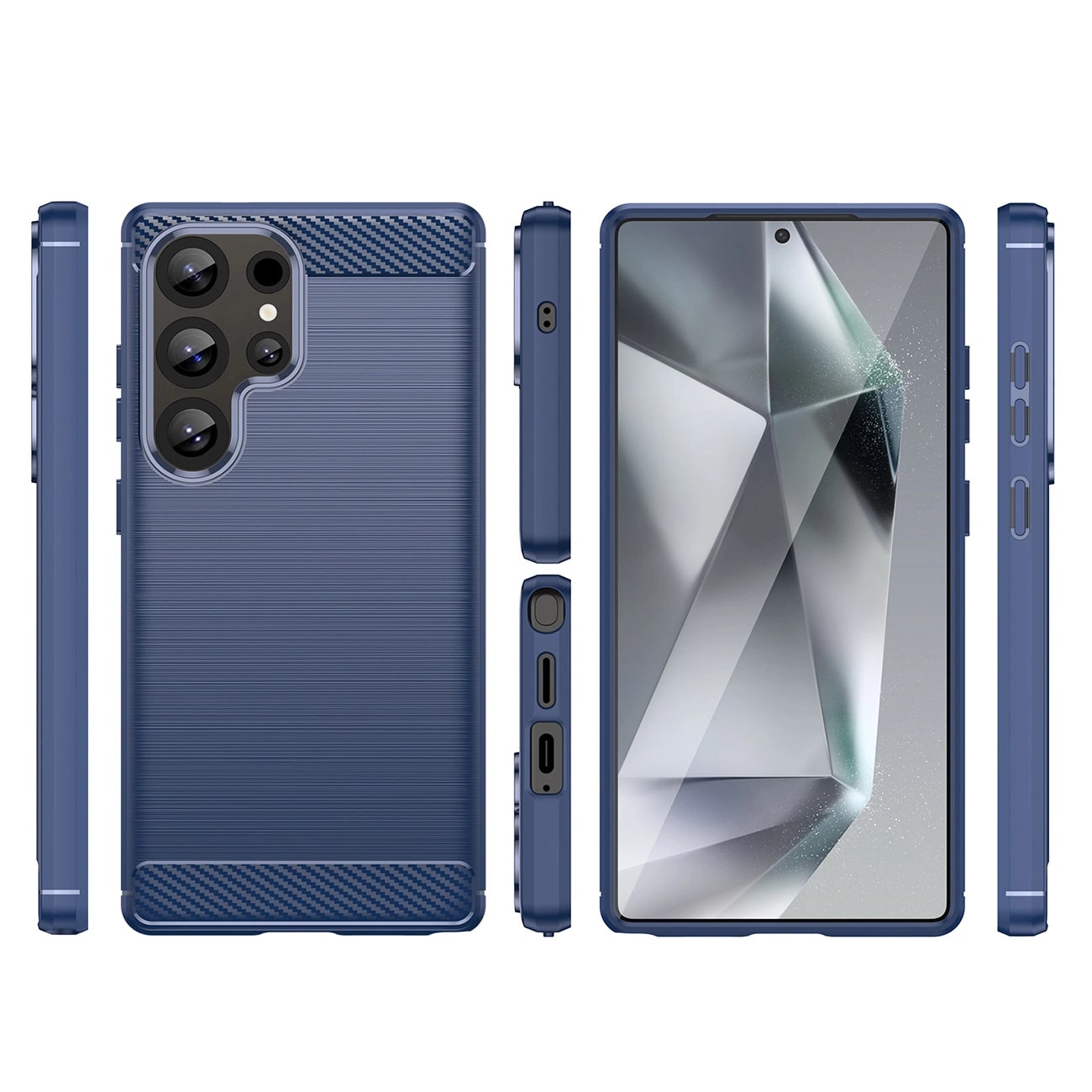 Carcasa Flexible Carbon compatibila cu Samsung Galaxy S25 Ultra Blue