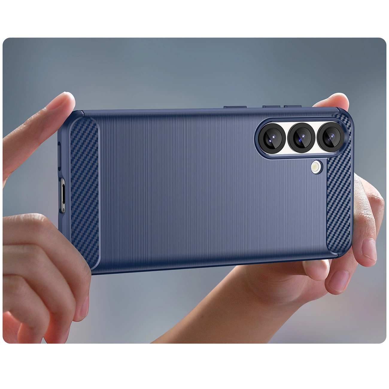 Carcasa Flexible Carbon compatibila cu Samsung Galaxy S25 Blue