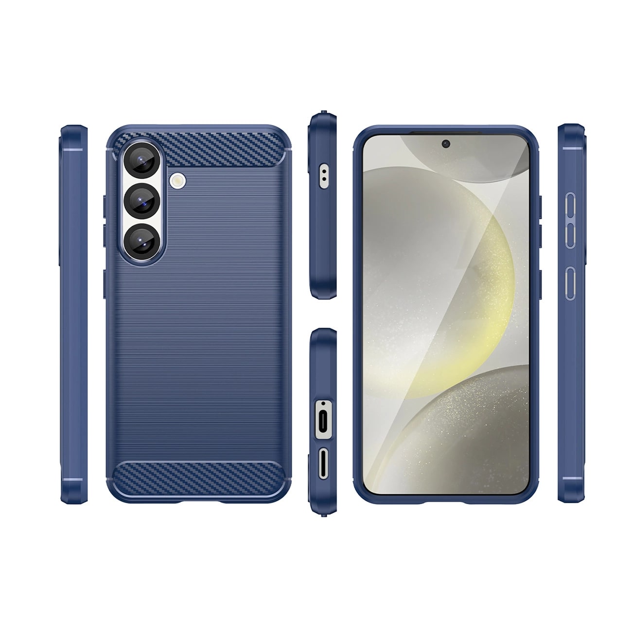 Carcasa Flexible Carbon compatibila cu Samsung Galaxy S25 Blue