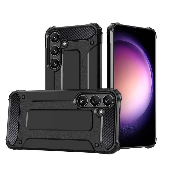 Robusztus hibrid páncéltok, amely kompatibilis a Samsung Galaxy A16 4G / A16 5G Black telefonnal