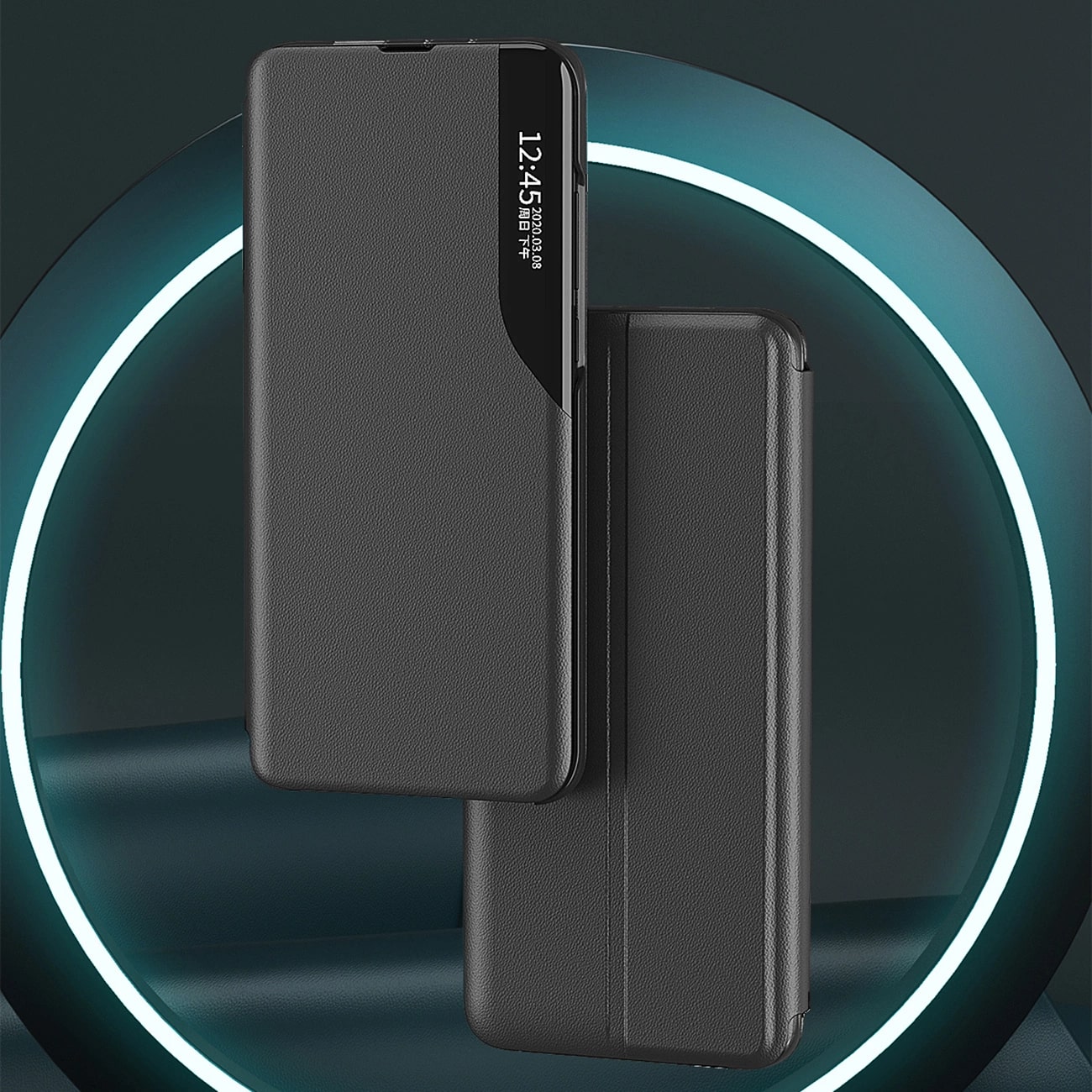 Husa Eco Leather View compatibila cu Samsung Galaxy S24 FE Black