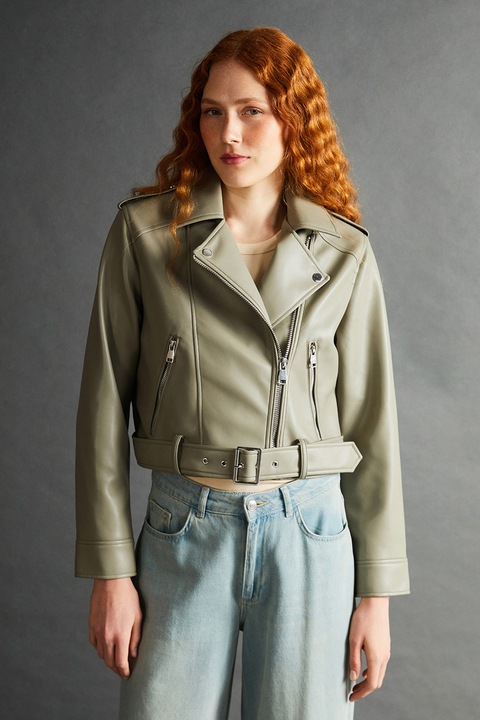 LC WAIKIKI, Jacheta biker crop, Grej