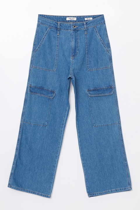 LC WAIKIKI, Blugi cargo cu croiala ampla, Albastru inchis, W24-L30