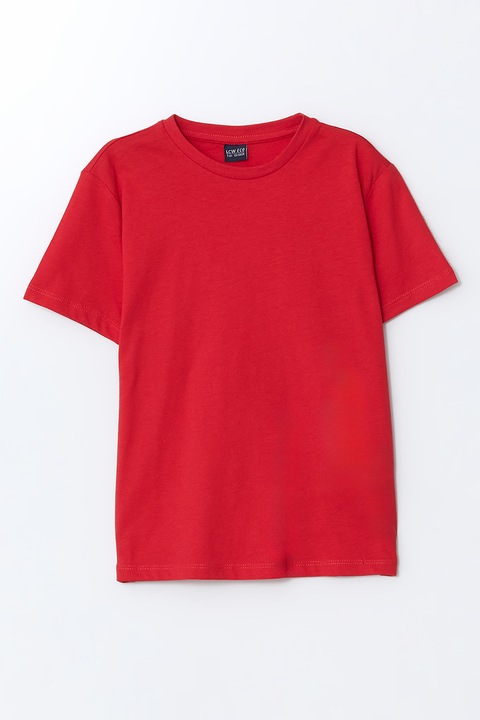 LC WAIKIKI, Tricou uni cu decolteu la baza gatului, Rosu