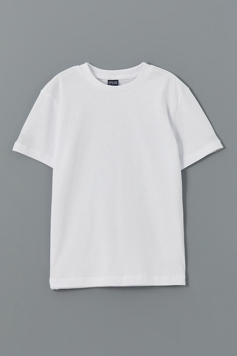 LC WAIKIKI, Tricou uni cu decolteu la baza gatului, Alb optic