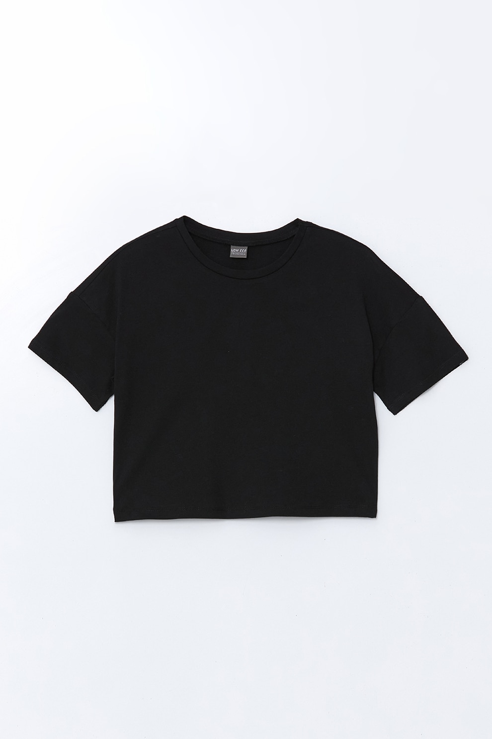 LC WAIKIKI, Tricou crop de bumbac, Negru, 122-128 CM