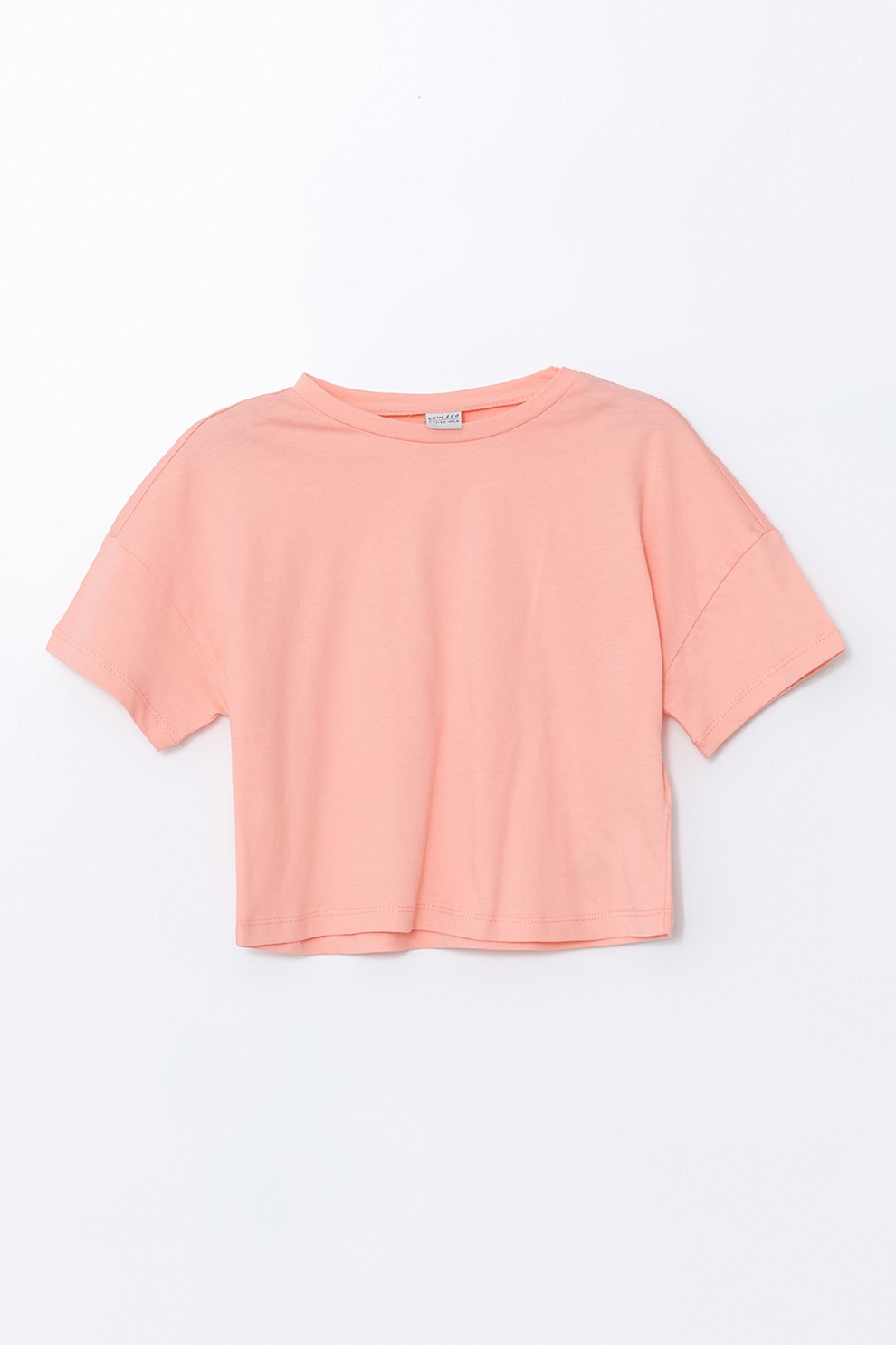 LC WAIKIKI, Tricou crop de bumbac, Piersica, 116-122 CM