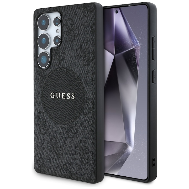 Премиум калъф за Samsung Galaxy S25 Ultra съвместим MagSafe Guess Luxury Series - Denim Black