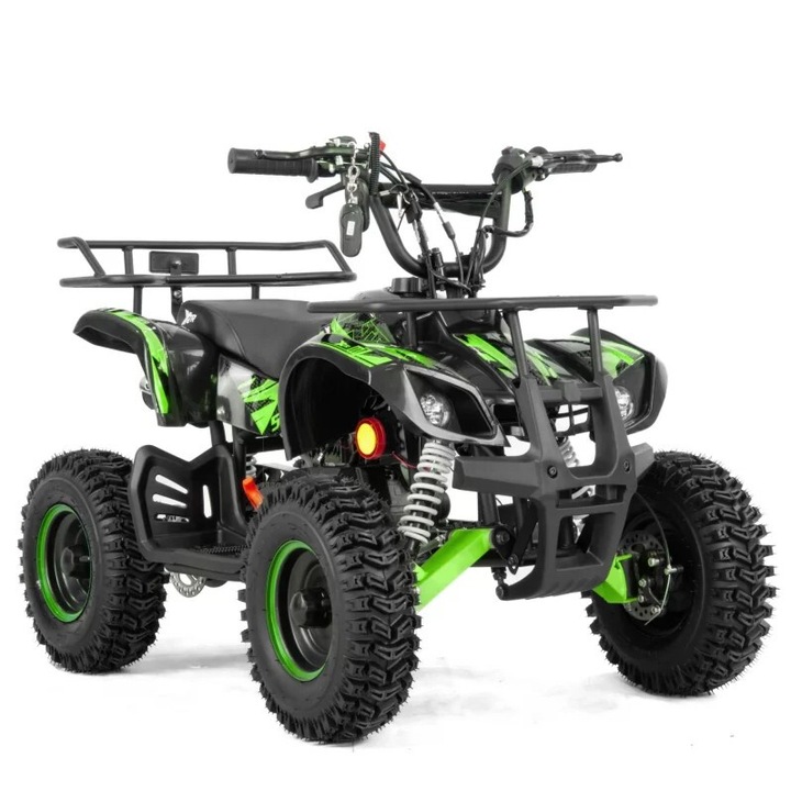 Mini atv XTR M7, roti 6 inch, 50cc, 2 timpi, pornire la buton, culoare negru/verde