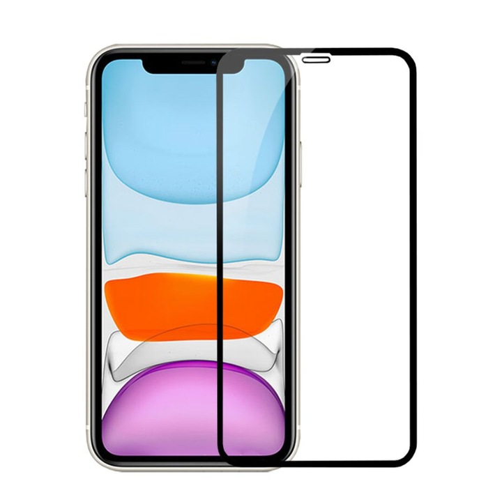 Folie de Protectie din Sticla compatibila cu Iphone XR cu Kit Montare Inclus, Adeziv pe toata suprafata, Protectie Anti-Zgarieturi si Socuri