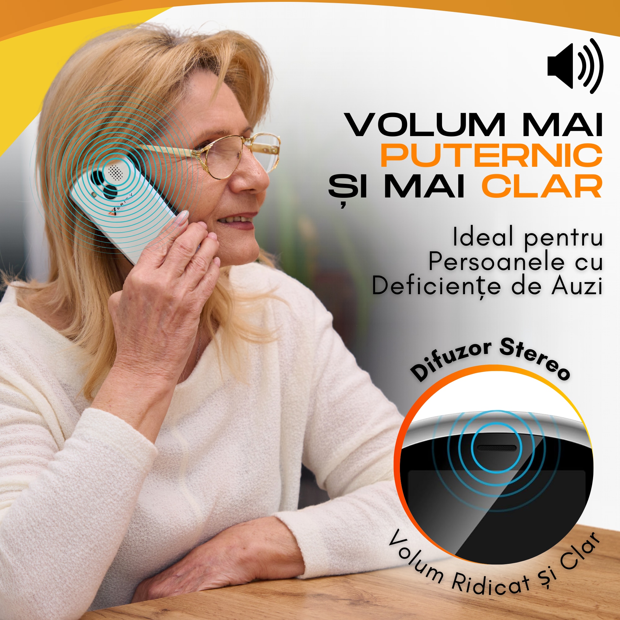 Telefon mobil pentru seniori, cu meniul in limba Romana, Stand pentru incarcare, taste mari, buton SOS, Dual SIM, Retea 4G, Baterie 1800 mAh, Functie Apelare Rapida, Usor de folosit pentru varstnici, pensionari si bunici, Lanterna, Diagonala ecran 6.1 cm