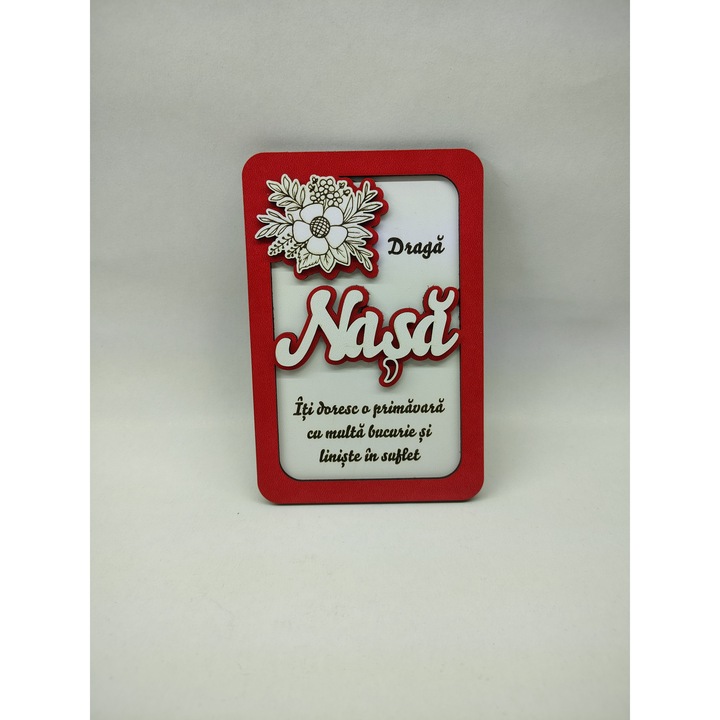 Felicitare Magnetica Dreptunghiulara cu Flori Nasa