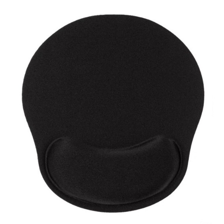 Ergonomikus egérpad memóriahab fekete 23x26x2cm