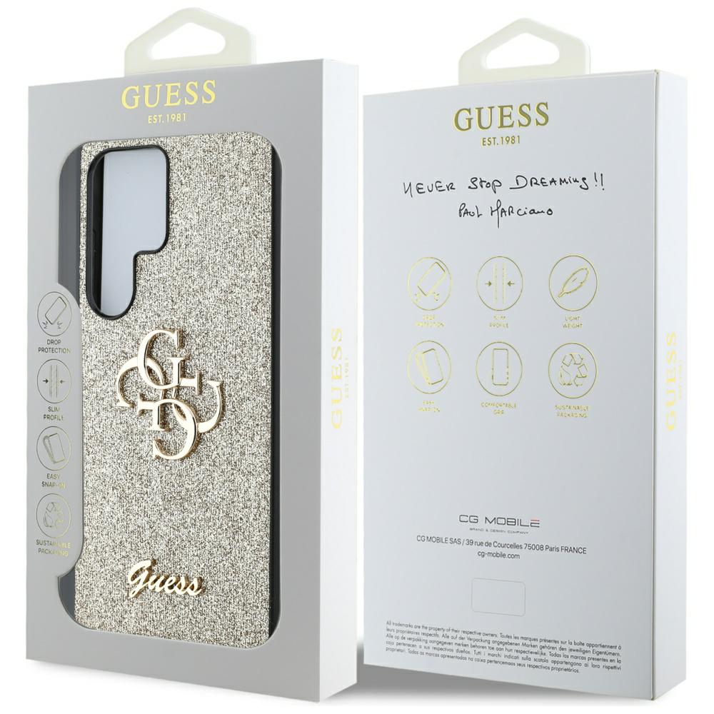 Etui telefon Guess Fixed Glitter Big 4G Metal, compatibil Samsung Galaxy S25 Ultra