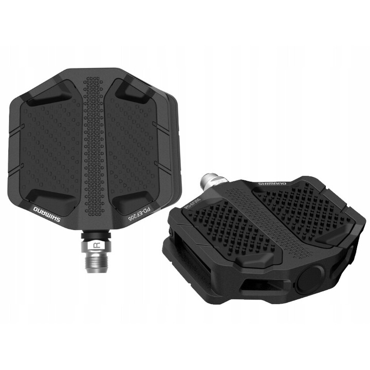 Set 2 pedale, Shimano, Aluminiu, Negru, 91x97mm