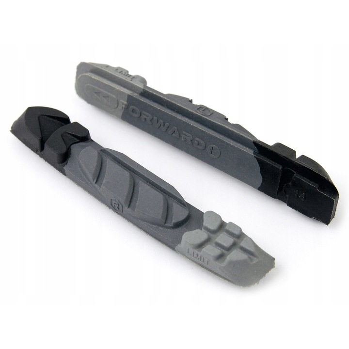 Комплект 2 накладки за спирачни челюсти Accent, V-Brake с 3 функции, тъмно сиви