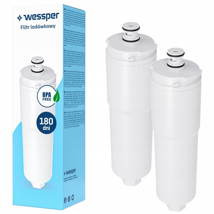 2x Filtru de apa pentru frigiderului Bosch, Whirlpool, 3M, inlocuire WHCFR-PLUS, Wessper
