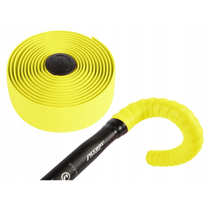 Ghidoline bicicleta Accent AC-Tape, 2x200cm, galben fluo, set 2 bucati