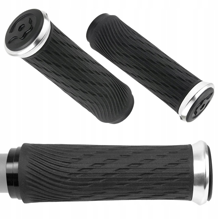 Mansoane bicicletă Sram Locking Grips, negru, 106x90mm, set cu dopuri