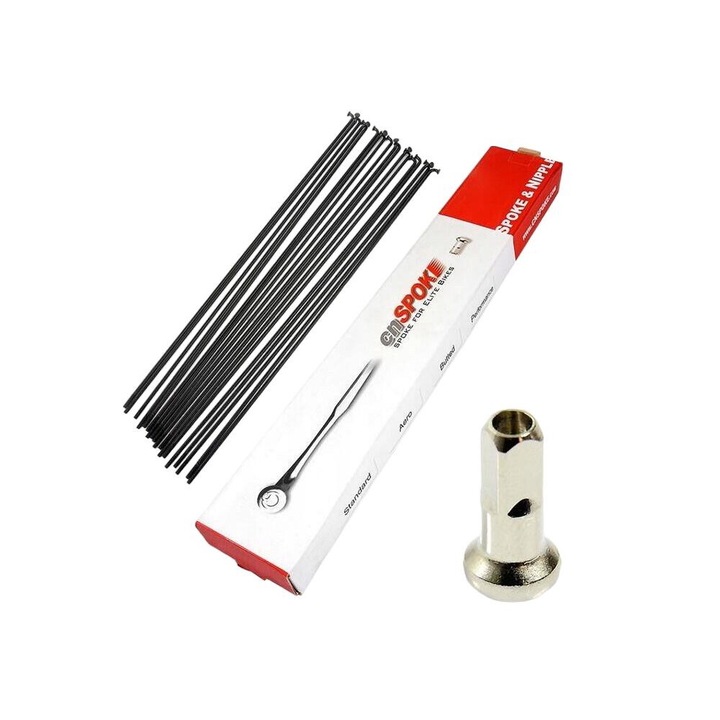 18 küllős készlet, CnSpoke STD14, Rozsdamentes acél, 2 x 222 mm, Fekete