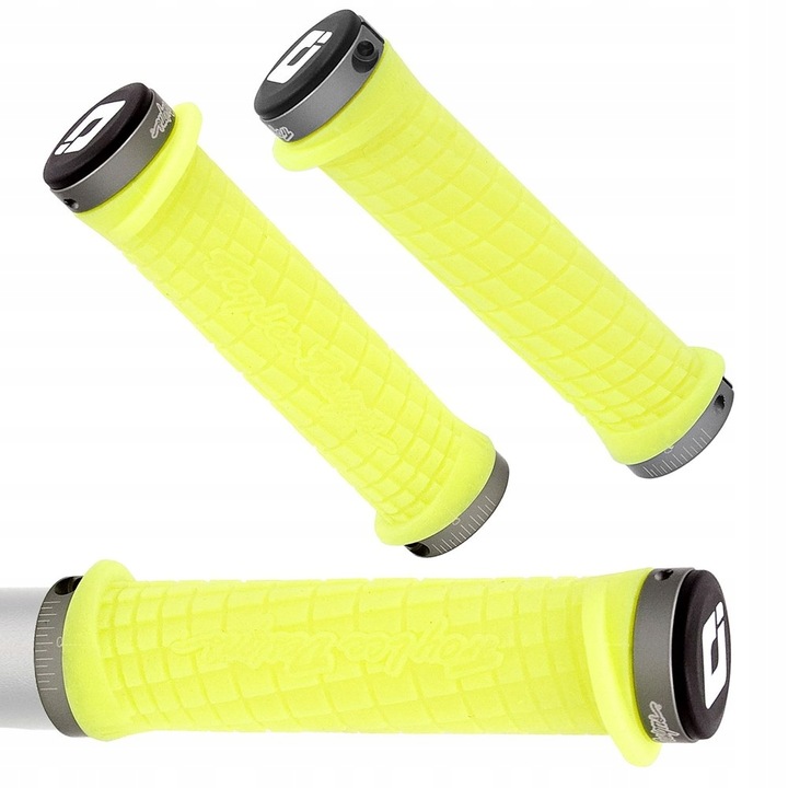 Mansoane MTB ODI/Troy Lee Designs, 130 mm, 30 mm, galben fluo, set 2 bucati