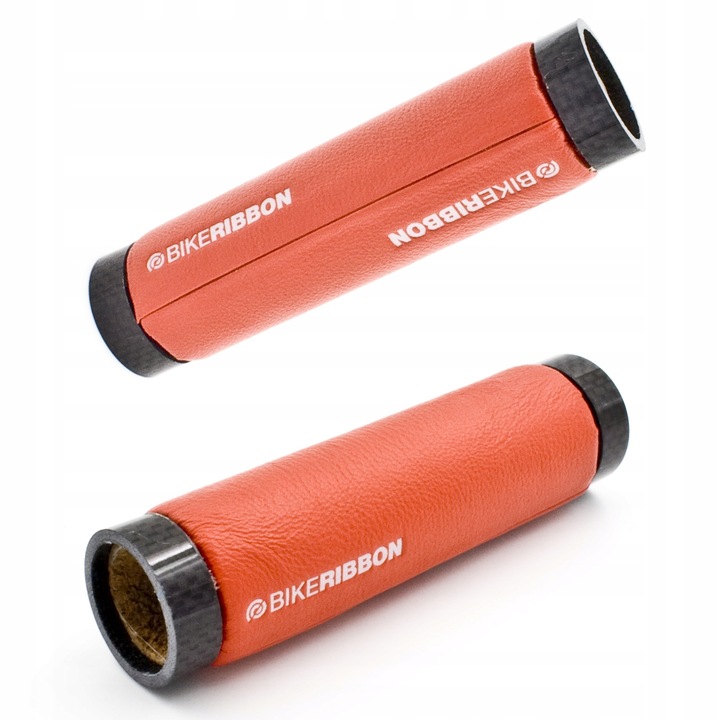 Set 2 manere de bicicleta, BikeRibbon, piele ecologica, portocaliu, 125 x 32mm