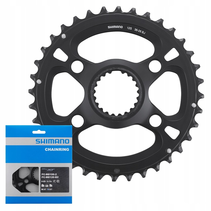 Tarca zabatica Shimano 36T, 4-ramienny, negru, pentru FC-M8100-2 si FC-M8120-B2