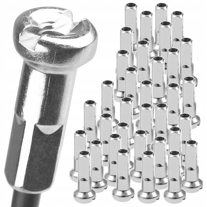 38 db-os mellbimbó készlet, küllő, acél, SN12, 12 mm, ezüst