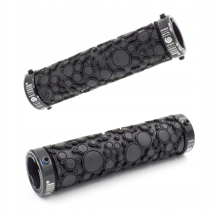 Mansoane bicicleta BikeRibbon Bubbles, 129x31mm, negru, set 2 bucati