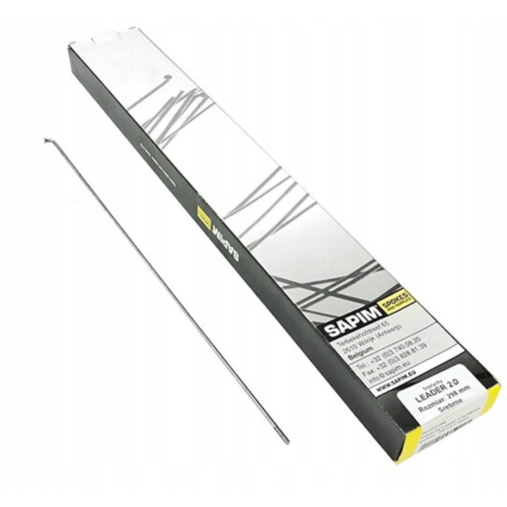 Kerékpárküllő, Sapim, Leader, 270mm x 2mm, Rozsdamentes, Ezüst