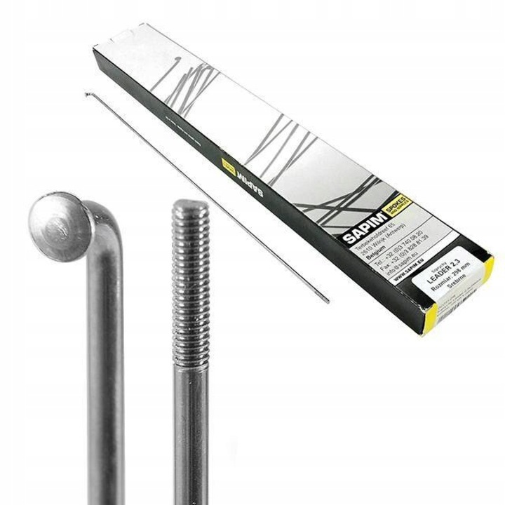 18 db Sapim Leader kerékpár küllős készlet 2,3 mm x 270 mm, rozsdamentes acél, ezüst
