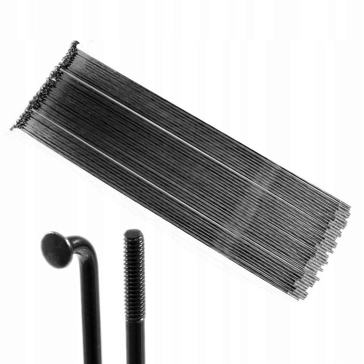36 db kerékpár küllős készlet, SLE, acél, fekete, 260 mm