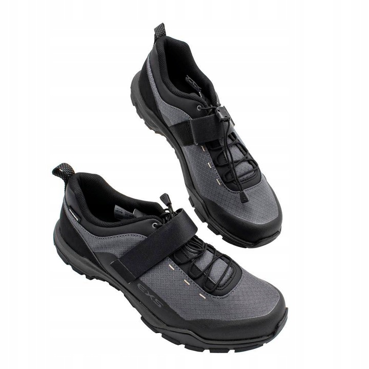 Pantofi ciclism/trekking barbati Shimano, mesh/piele ecologica, negru/gri