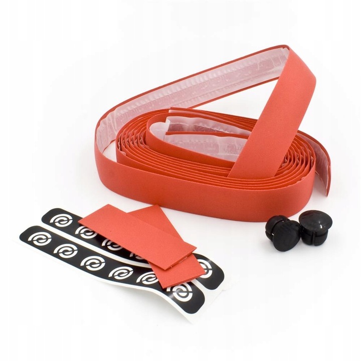 Owijka pentru ghidon bicicleta, Bike Ribbon, Cork Gel, rosie, 2x180cm, set 2 bucati